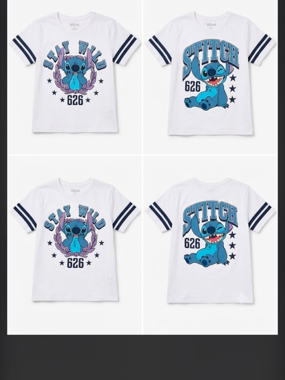 Disney White & Navy 'Stitch 626' Graphic Tee